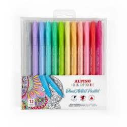 ROTULADOR ALPINO DOBLE PUNTA DUAL ARTIST PASTEL PINCEL COLOR EXPERIENCE 12 COLORES BLISTER AR000188