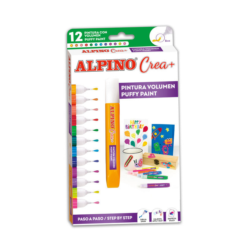 JUEGO ALPINO CREA PINTURA VOLUMEN 12 COLORES DH000005