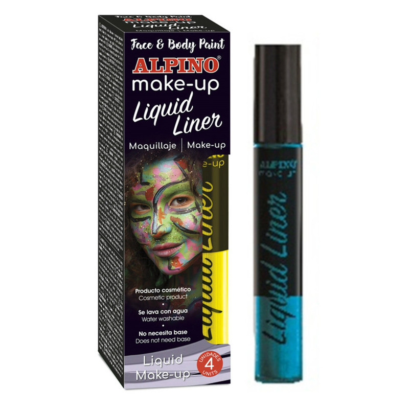 ESTUCHE 4 UNID. MAQUILLAJE ALPINO LIQUID LINER, AZUL, 6 GRS. DL000207