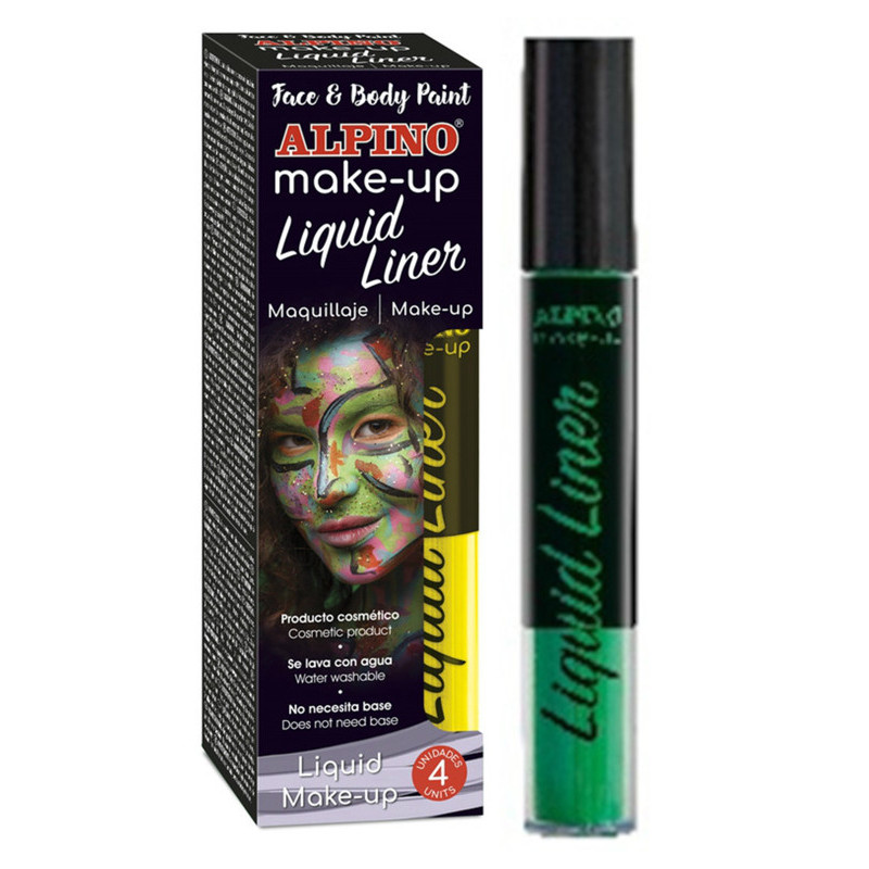 ESTUCHE 4 UNID. MAQUILLAJE ALPINO LIQUID LINER, VERDE, 6 GRS. DL000208