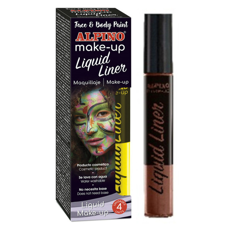 ESTUCHE 4 UNID. MAQUILLAJE ALPINO LIQUID LINER, MARRON, 6 GRS. DL000209