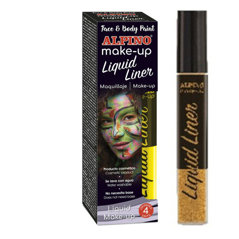 ESTUCHE 4 UNID. MAQUILLAJE ALPINO LIQUID LINER, ORO, 6 GRS. DL000211