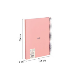 CUADERNO EUROPEAN MILAN A5 PAPEL CUADRO 5*5 80HOJAS DE 95G 430 SINCE 1918 ROSA 57153E80SNCP