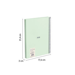 CUADERNO EUROPEAN MILAN A5 PAPEL CUADRO 5*5 80HOJAS DE 95G 430 SINCE 1918 VERDE 57153E80SNCGR