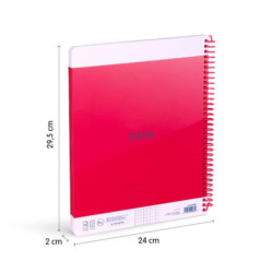 CUADERNO EUROPEAN MILAN A4 PAPEL CUADRO 5*5 80HOJAS DE 95G NATA 624 ROSA 57043E80P