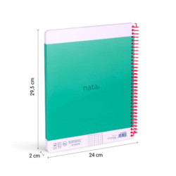 CUADERNO EUROPEAN MILAN A4 PAPEL CUADRO 5*5 80HOJAS DE 95G NATA 624 VERDE 57043E80GR