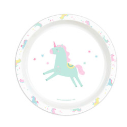 SET DE PLATOS, CUBIERTOS Y VASO SAFTA PREESCOLAR "UNICORNIO" SAFTA26 342689933 26X26 UNIDAD