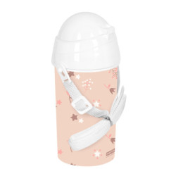 BOTELLA 500ML APERTURA AUTOM. CON PAJITA SAFTA PREESCOLAR "FLORES" SAFTA26 342691899 19,5X7,3 UNIDAD
