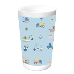 SET DE PLATOS, CUBIERTOS Y VASO SAFTA PREESCOLAR "GRUAS" SAFTA26 342694933 26X26 UNIDAD