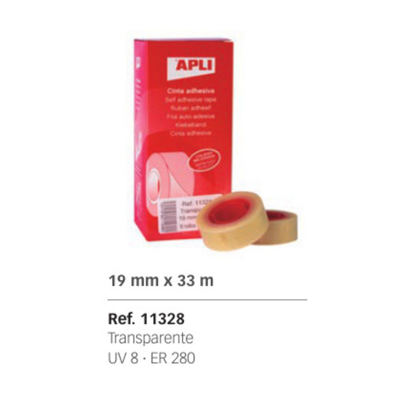 CINTA ADHESIVA APLI 33*19 C/8U REF. 11328
