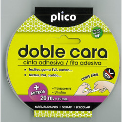 CINTA ADHESIVA PLICO DOBLE CARA 15MM*20M 13312