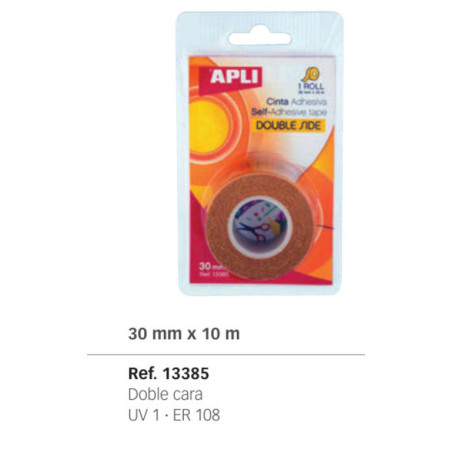 CINTA ADHESIVA APLI DOBLE CARA 10*30 ANCHO 13385