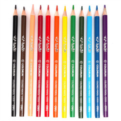 LAPIZ DELI TRIANGULAR COLORUN CARTON 12 COLORES MINA 3 MM C00300