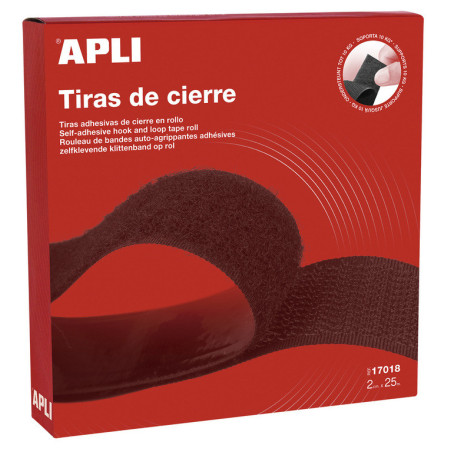CINTA VELCRO APLI ADHESIVA NEGRA 20MM*25M CAJA 17018