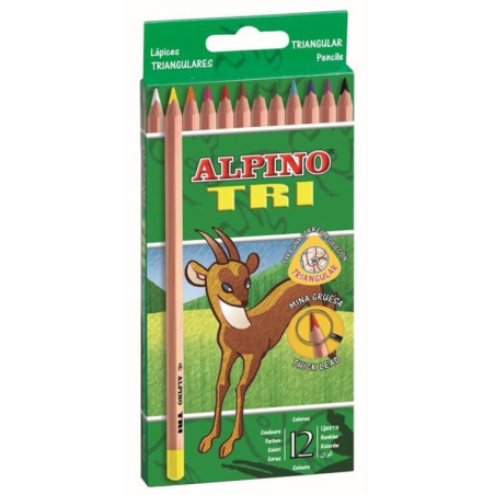 LAPIZ ALPINO 128 TRI 12 COLORES FINO