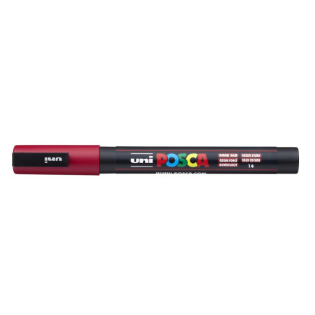 MARCADOR UNI-BALL POSCA PC-3M PUNTA REDONDA 0,9-1,3MM ROJO OSCURO -14-