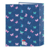 CARPETA F. 4 ANILLAS 35MM LOMO ANCHO BLACKFIT8 "MARIPOSAS" SAFTA26 542630657 33X27 UNIDAD