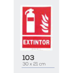 LETRERO PVC 30*21 EXTINTOR LUMINISCENTE MOD 103