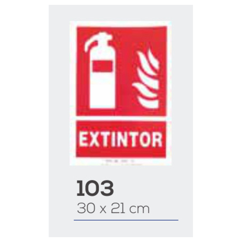 LETRERO PVC 30*21 EXTINTOR LUMINISCENTE MOD 103
