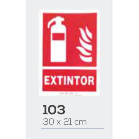 LETRERO PVC 30*21 EXTINTOR LUMINISCENTE MOD 103