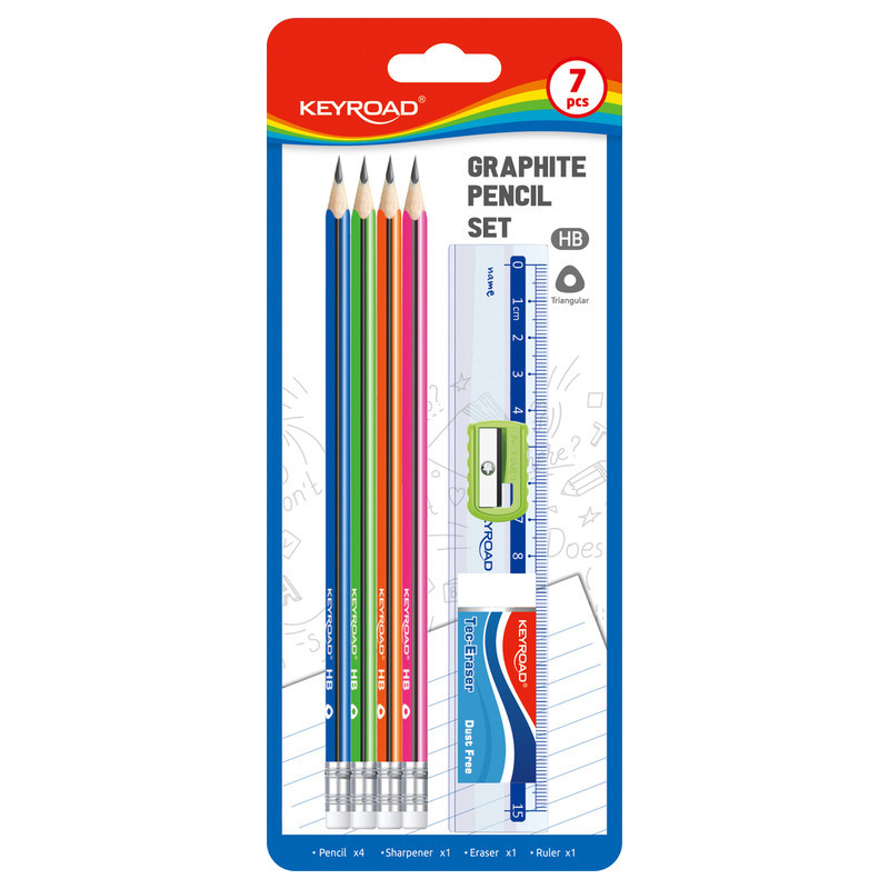 BLISTER PAPELERIA 7 PCS KEYROAD KR971850 24*10 SAFTA22