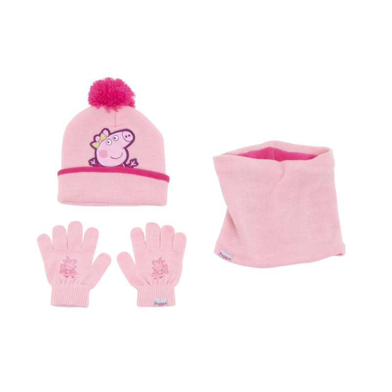 SET GORRO/BUFF/GUANTES BEBE 44/46 PEPPA PIG "COSY CORNER" SAFTA23 ENERO PP14810