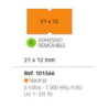 ETIQUETAS MAQ. APLI 21*12 NARANJA REMOVIBLE ROLLO 1000U PACK 6 ROLLOS 101566