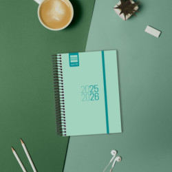 AGENDA ESCOLAR FINOCAM25 ESPIR E8 1DP 25-26 TURQUESA+ E8 - 120X171 MM 633360126