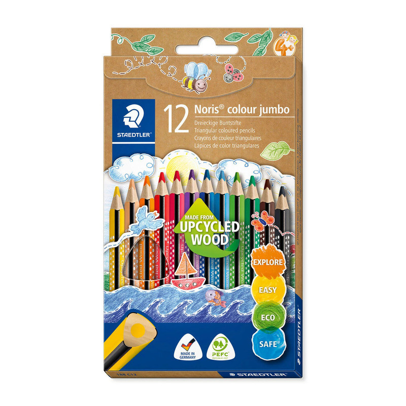 LAPIZ STAEDTLER NORIS COLOR TRIPLUS JUMBO 12 COLORES CAJA CARTON 188C12