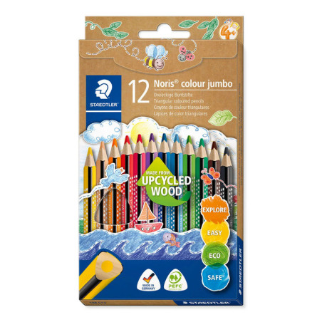 LAPIZ STAEDTLER NORIS COLOR TRIPLUS JUMBO 12 COLORES CAJA CARTON 188C12