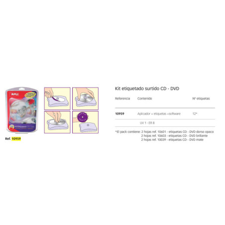 CENTRADOR ETIQUETAS APLI CD-DVD + SOFTWARE 1.0  10959 ^