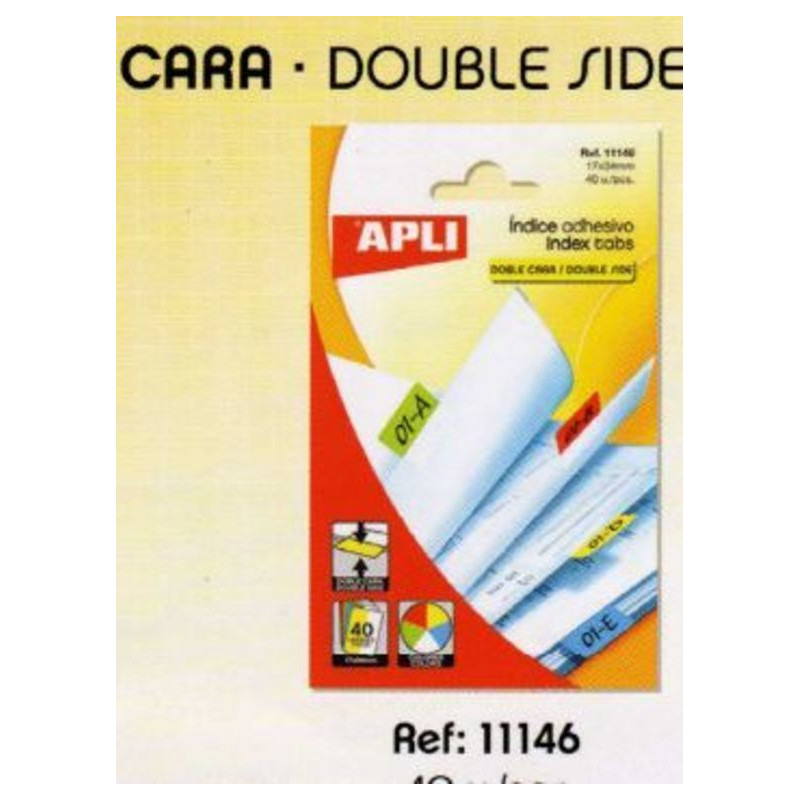 BANDERITA APLI  DOBLE CARA 17*34MM COLORES  11146