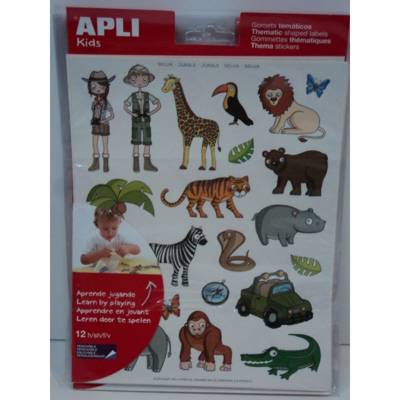 ETIQUETAS APLI GOMETS TEMATICOS SELVA 12H REF.11445 ^