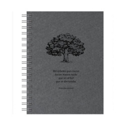 CUADERNO ESPIRAL A-5 SENFORT21 PUNTEADO 120 HOJAS ECO COLOR GRIS 7807117