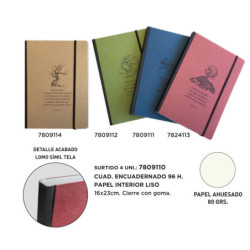 CUADERNO ENCUADERNADO 16*23 SENFORT21 LISO 96 HOJAS ECO COLOR AZUL 7809111