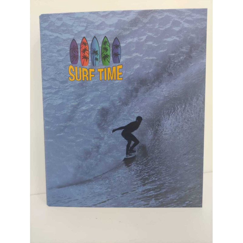 CARPETA CARTON FORRADO TAMAÑO A4 32 CM. 4 ANILLAS 35MM SENFORT SURF TIME