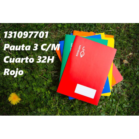 LIBRETA GRAPADA CUARTO 32 HOJAS 70 GR PAUTA 3 MARGEN ROJO 131097701 ESCOLOFI (10)