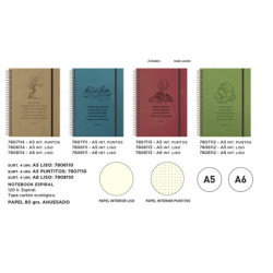 CUADERNO ESPIRAL A-5 SENFORT21 PUNTEADO 120 HOJAS ECO COLOR CUERO 7807114