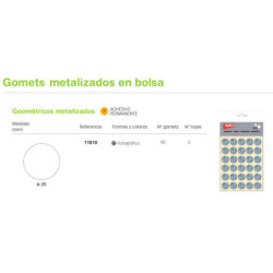 ETIQUETAS APLI GOMETS CIRCULO 20MM HOLOGRAFICA 3H 11810