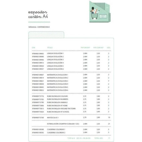EXPOSITOR RUBIO SOBREMESA 77 CUADERNILLOS A-4