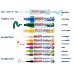 PACK 12 MARCADORES EDDING ACRILICOS SURTIDOS 10CS12B