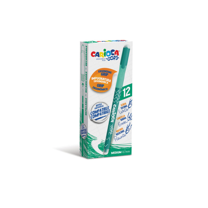 BOLIGRAFO CARIOCA OOPS CAPUCHA BORRABLE VERDE C/12U 43039/04