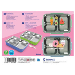 FIAMBRERA PLASTICO-METAL BISMARK RECTANGULAR 900ML 2 COLORES POESSA 333708