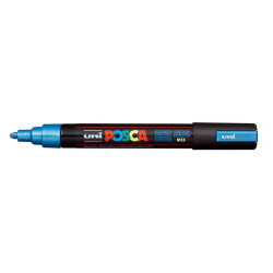 MARCADOR UNI-BALL POSCA PC-5M PUNTA REDONDA 1,8-2,5MM AZUL METALICO -M33-