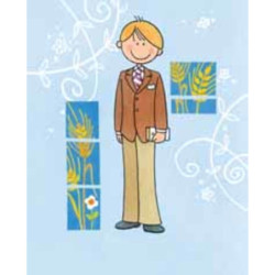 ETIQUETA DETALLE COMUNION EDICROMO AZUL NIÑO 14376