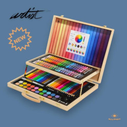 MALETIN DIBUJO LITTLE ARTIST MADERA DOS PISOS 106 PZAS ALEX BOG AB-0892