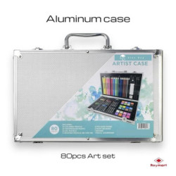 MALETIN DIBUJO ALEX BOG 80 PZAS ALUMINIO LITTLE ARTIST AB-0896