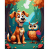 LIENZO ALEX BOG PINTAR POR NUMEROS 40*50 BEST FRIENDS OWL-DOG SG-1884