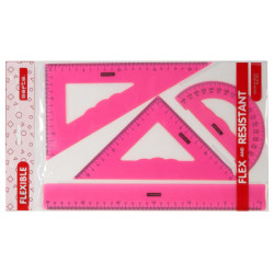 ESTUCHE DIBUJO REGLAS FLEXIBLES SURTIDO DE 3 COLORES SAFTA 943901