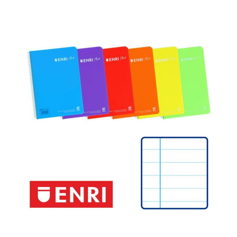 CUADERNO T PP FOLIO 80H ENRI PLASTICO 90G HORIZONTAL 400133584